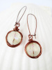 Crystal Bling Wire Nest Earrings- Copper